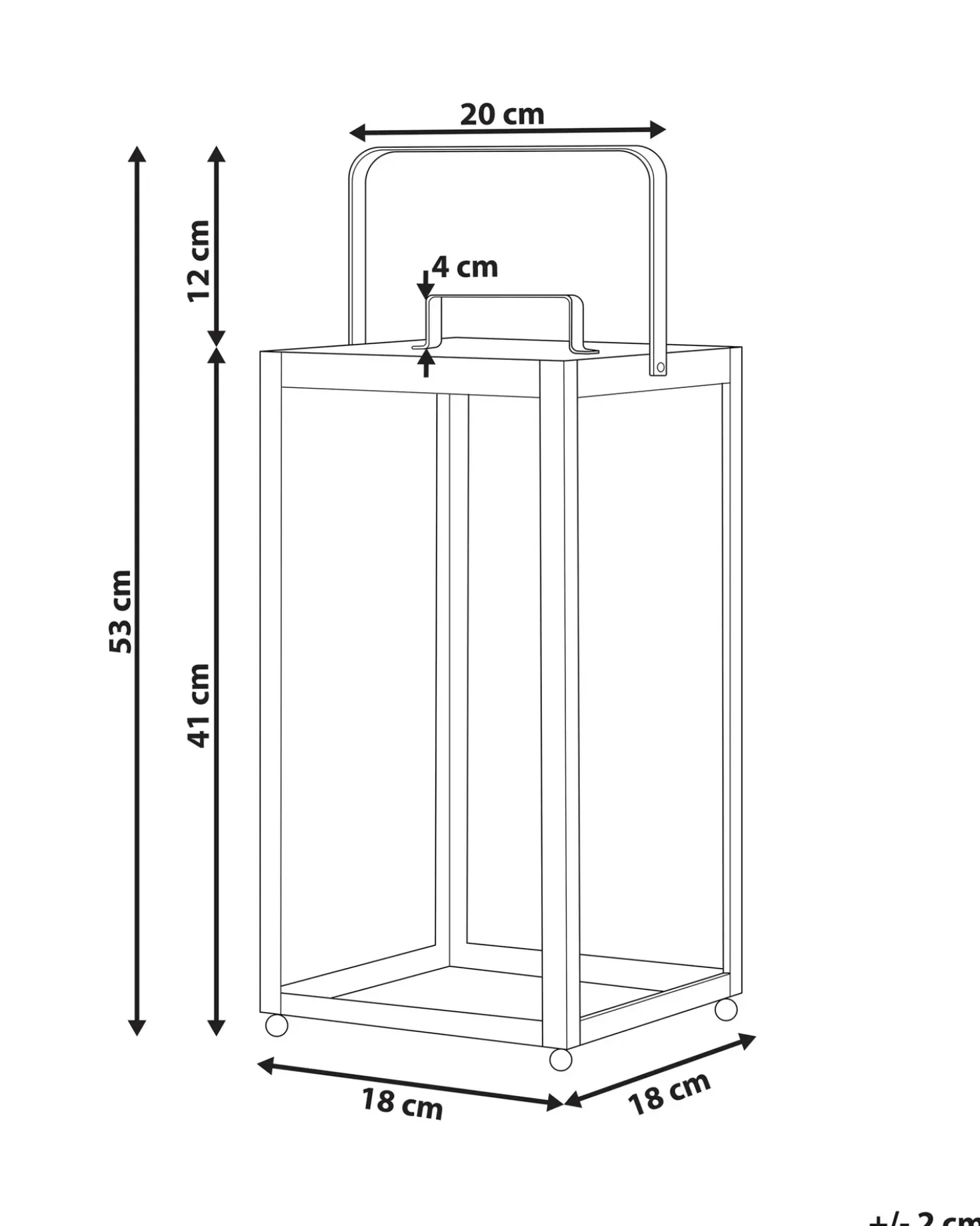 Lanterna LEPAR Metallo 53 cm Nero