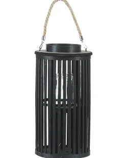 Lanterna LUZON Legno di salice 40 cm Nero