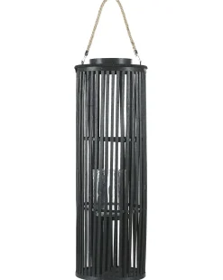 Lanterna LUZON Legno di salice 80 cm Nero