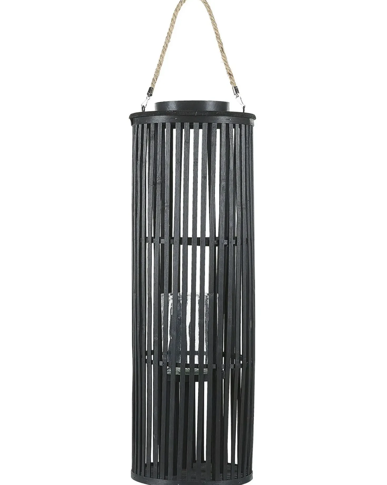 Lanterna LUZON Legno di salice 80 cm Nero