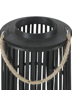 Lanterna LUZON Legno di salice 80 cm Nero