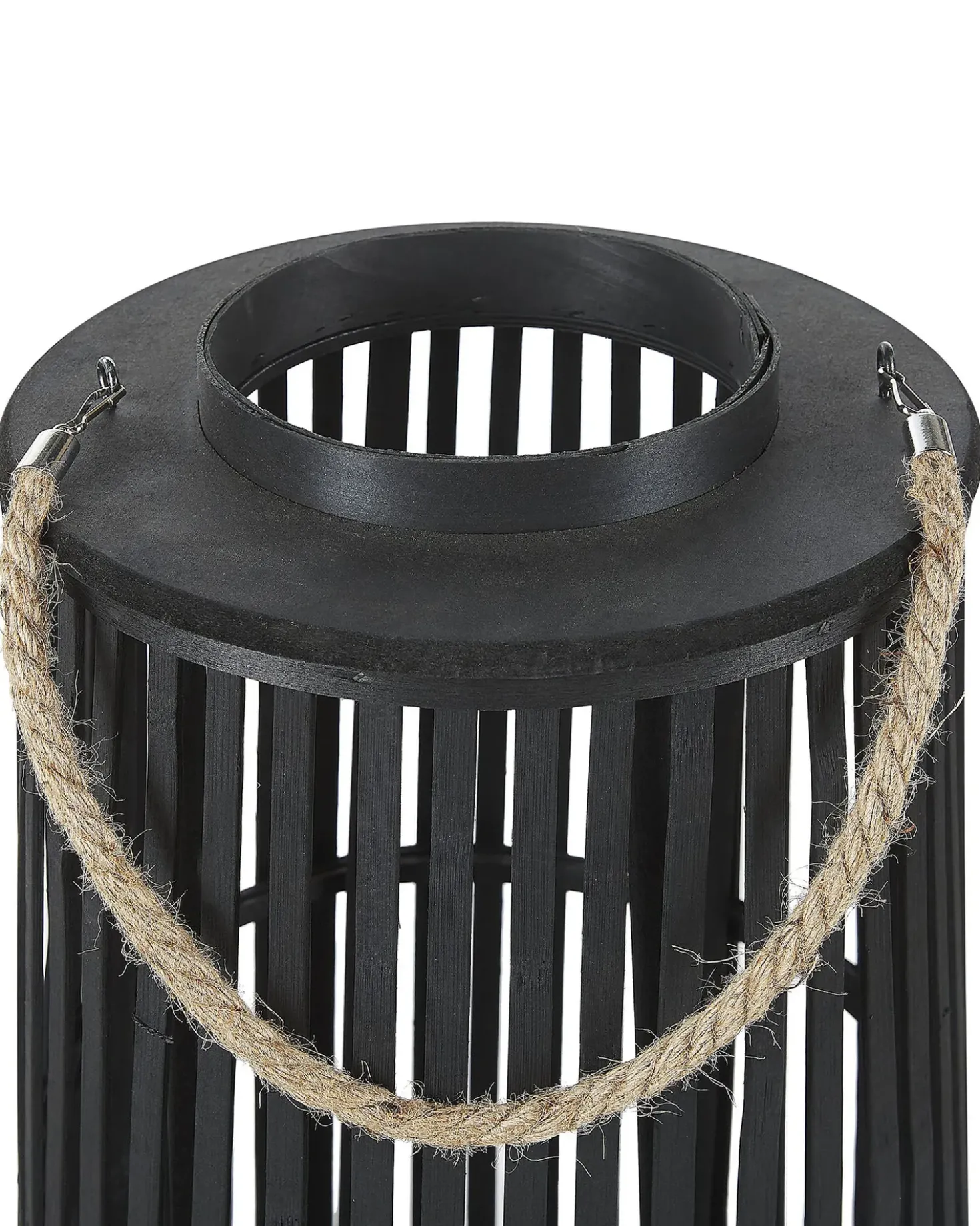 Lanterna LUZON Legno di salice 80 cm Nero