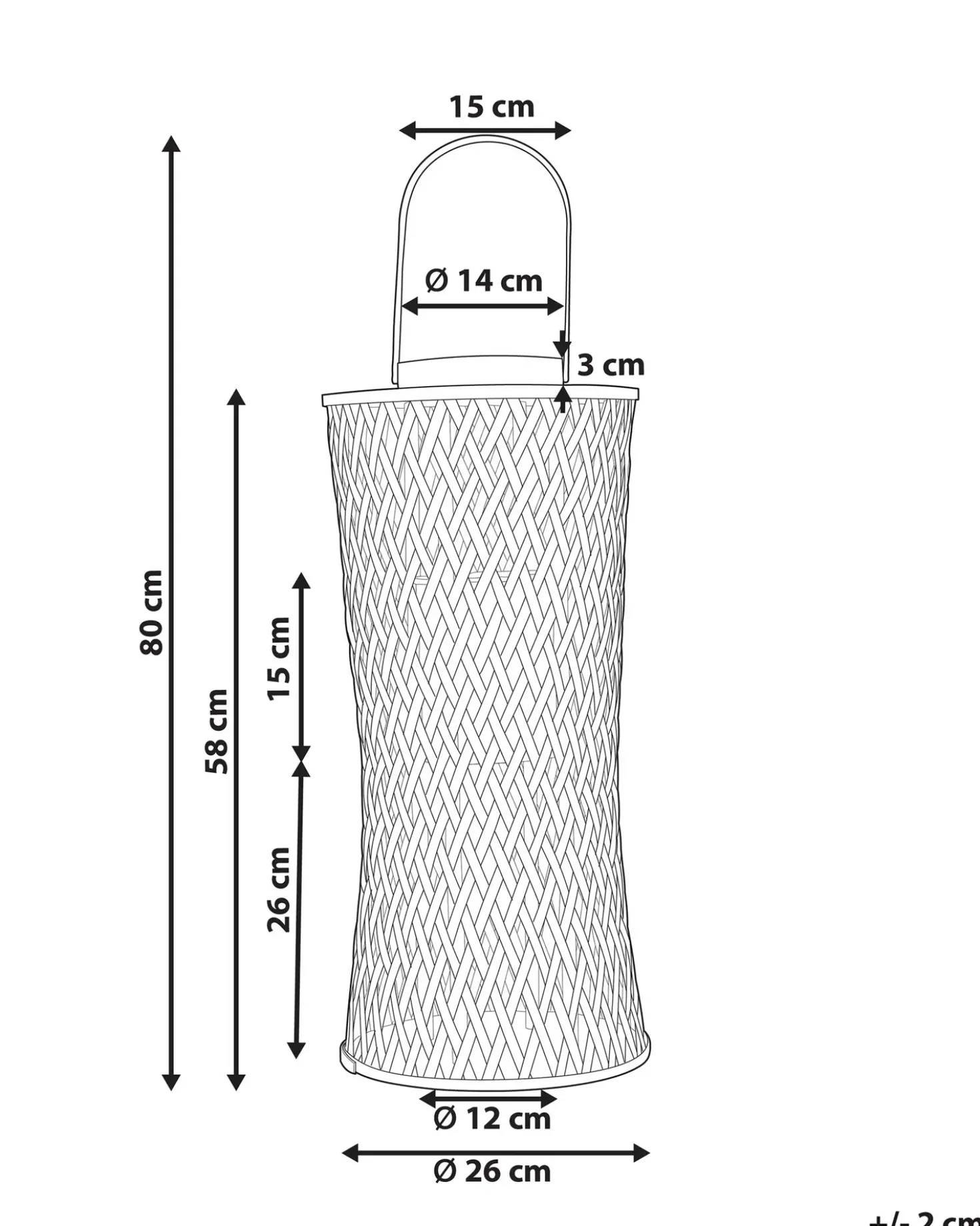 Lanterna MACTAN Bambù 58 cm Nero