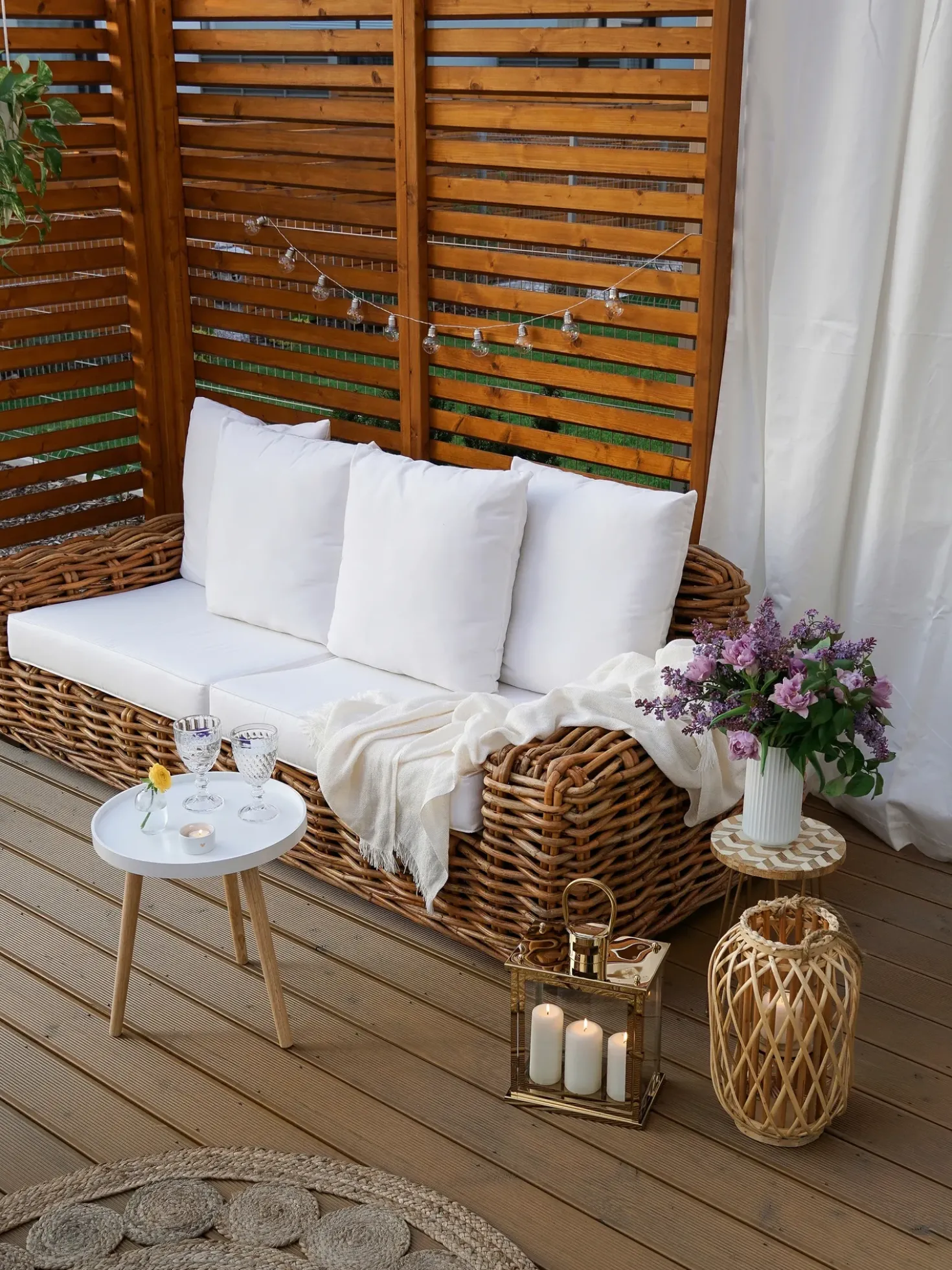 Lanterna MAURITIUS Legno di salice 40 cm Naturale