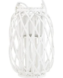 Lanterna MAURITIUS Legno di salice 40 cm Bianco
