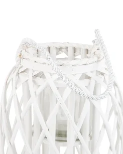 Lanterna MAURITIUS Legno di salice 40 cm Bianco