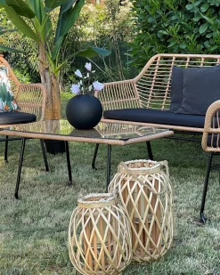 Lanterna MAURITIUS Legno di salice 30 cm Naturale