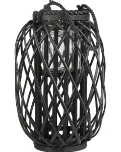 Lanterna MAURITIUS Legno di salice 40 cm Nero