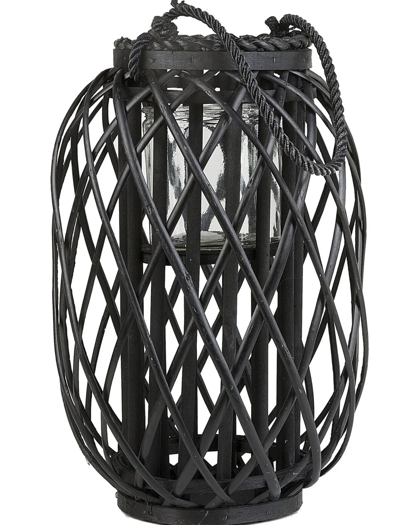 Lanterna MAURITIUS Legno di salice 40 cm Nero