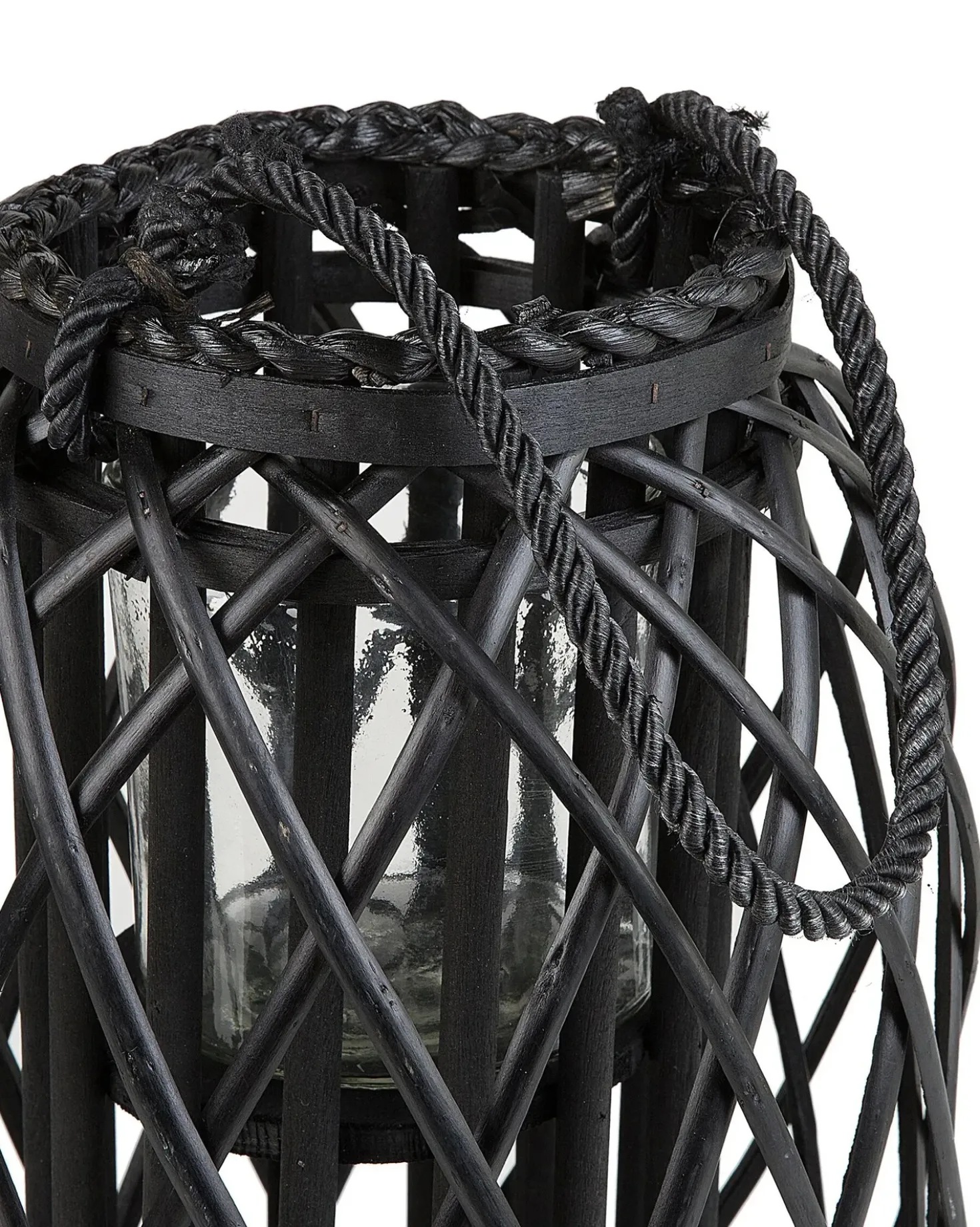 Lanterna MAURITIUS Legno di salice 40 cm Nero