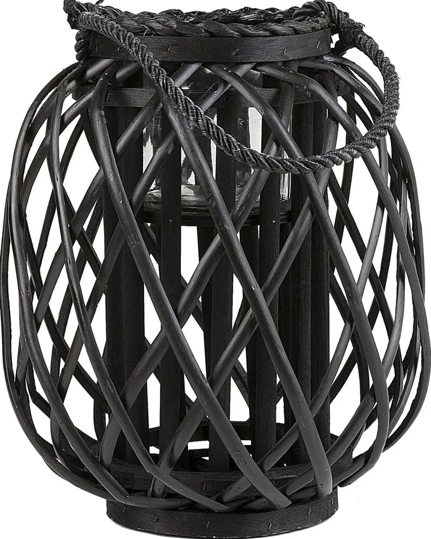 Lanterna MAURITIUS Legno di salice 30 cm Nero