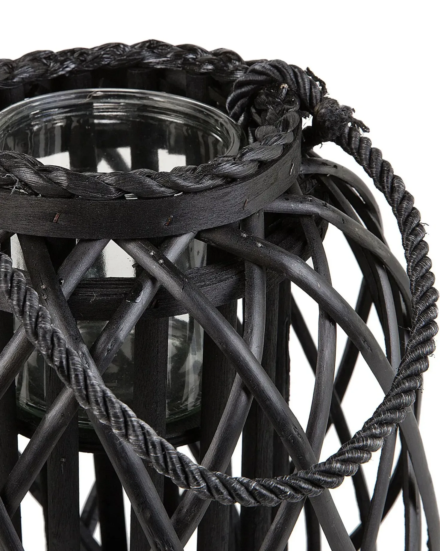 Lanterna MAURITIUS Legno di salice 30 cm Nero