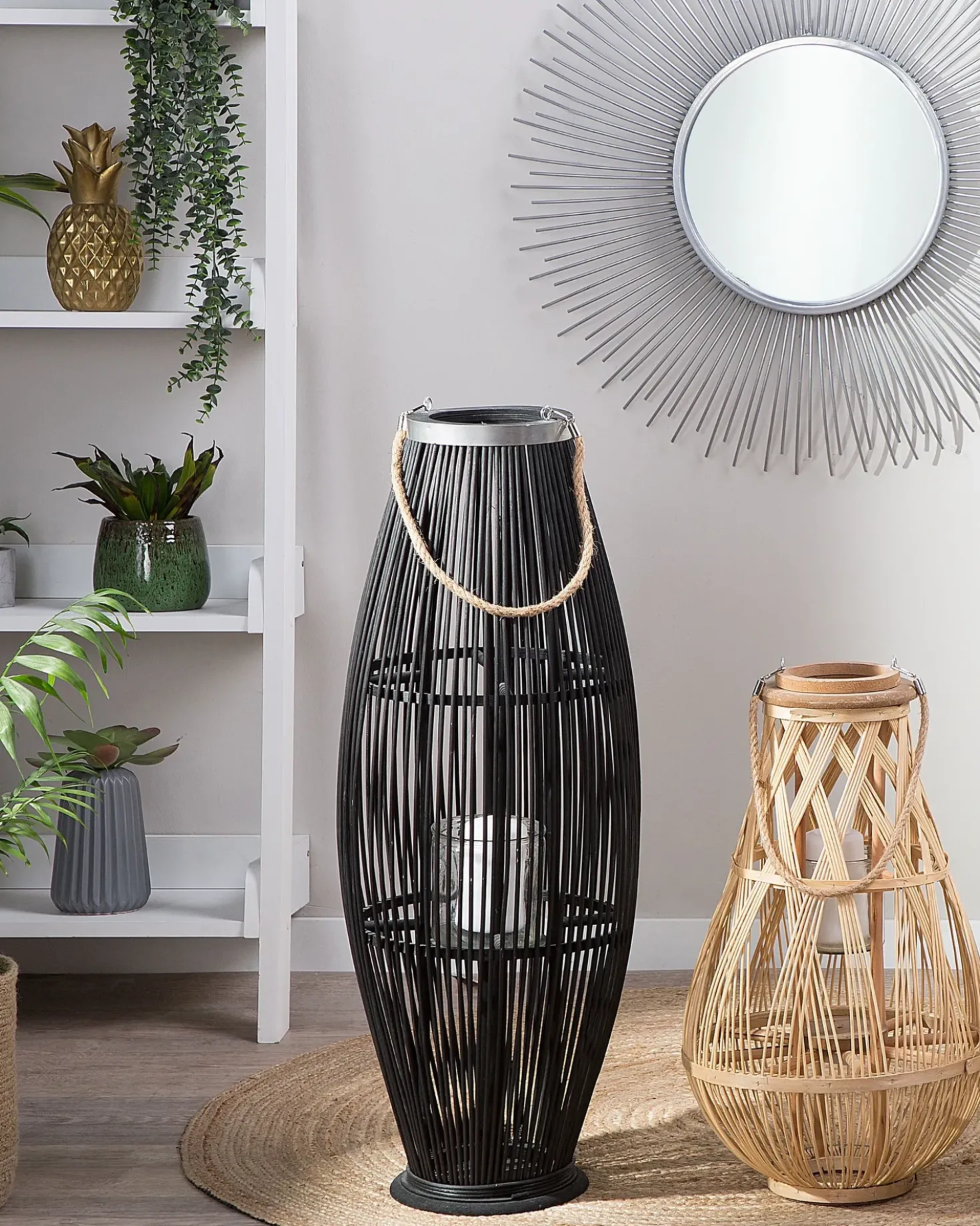 Lanterna TAHITI Bambù 84 cm Nero