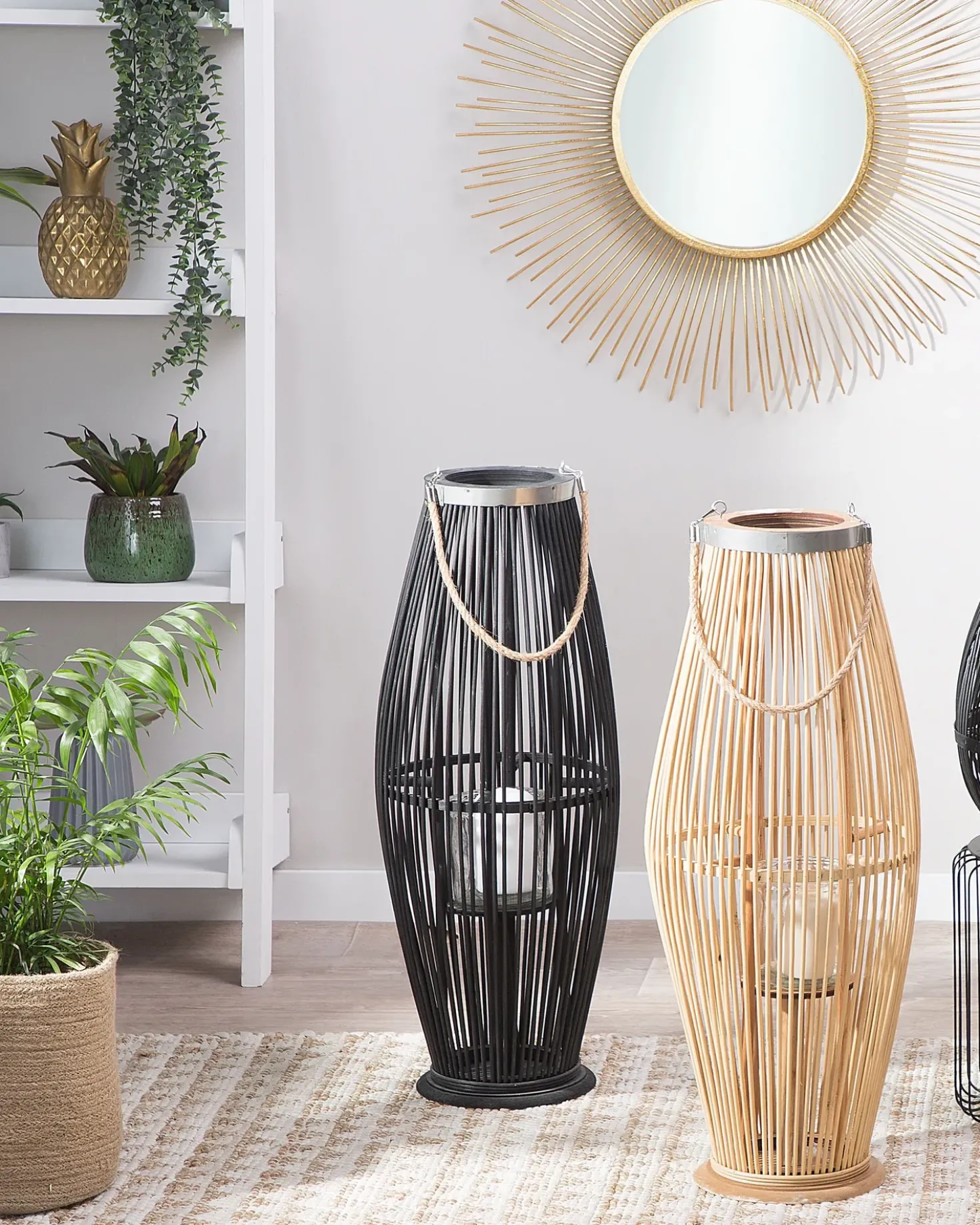 Lanterna TAHITI Bambù 72 cm Nero
