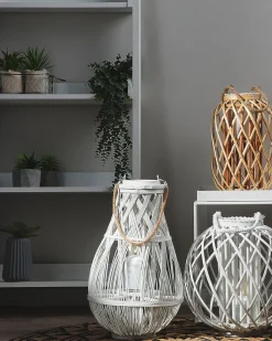 Lanterna TONGA Bambù 77 cm Bianco