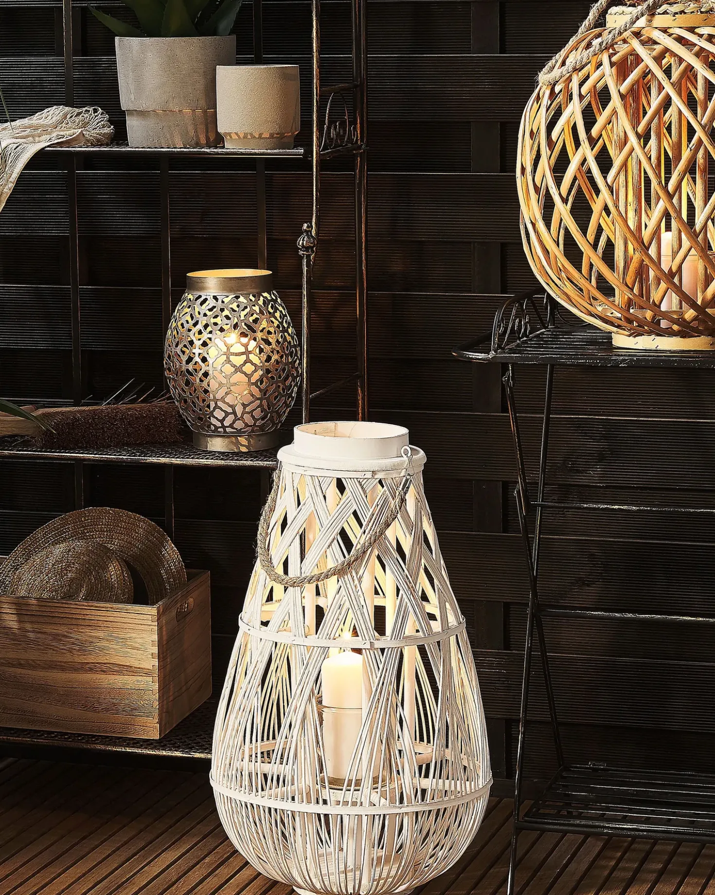 Lanterna TONGA Bambù 56 cm Bianco