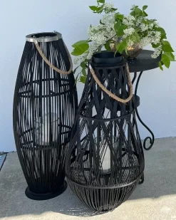Lanterna TONGA Bambù 56 cm Nero
