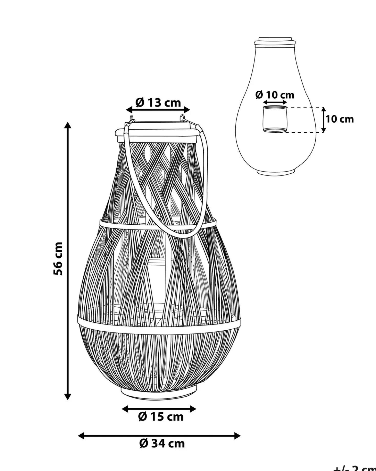Lanterna TONGA Bambù 56 cm Naturale