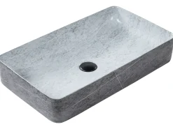 Lavabo da appoggio ARTAJ 61 x 35 cm Ceramica Grigio effetto cemento
