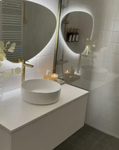 Lavabo da appoggio CALIG ⌀ 36 cm Ceramica Bianco