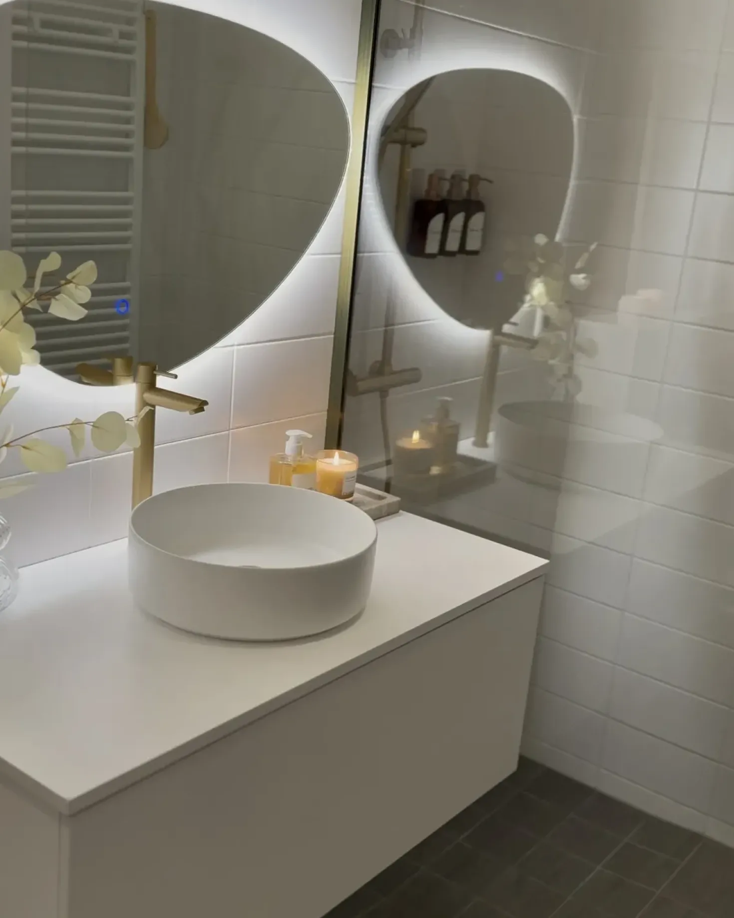 Lavabo da appoggio CALIG ⌀ 36 cm Ceramica Bianco