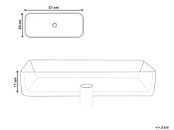 Lavabo da appoggio CHIVANA 51 x 34 cm Ceramica Bianco
