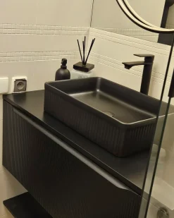 Lavabo da appoggio GELDO 50 x 34 cm Ceramica Nero