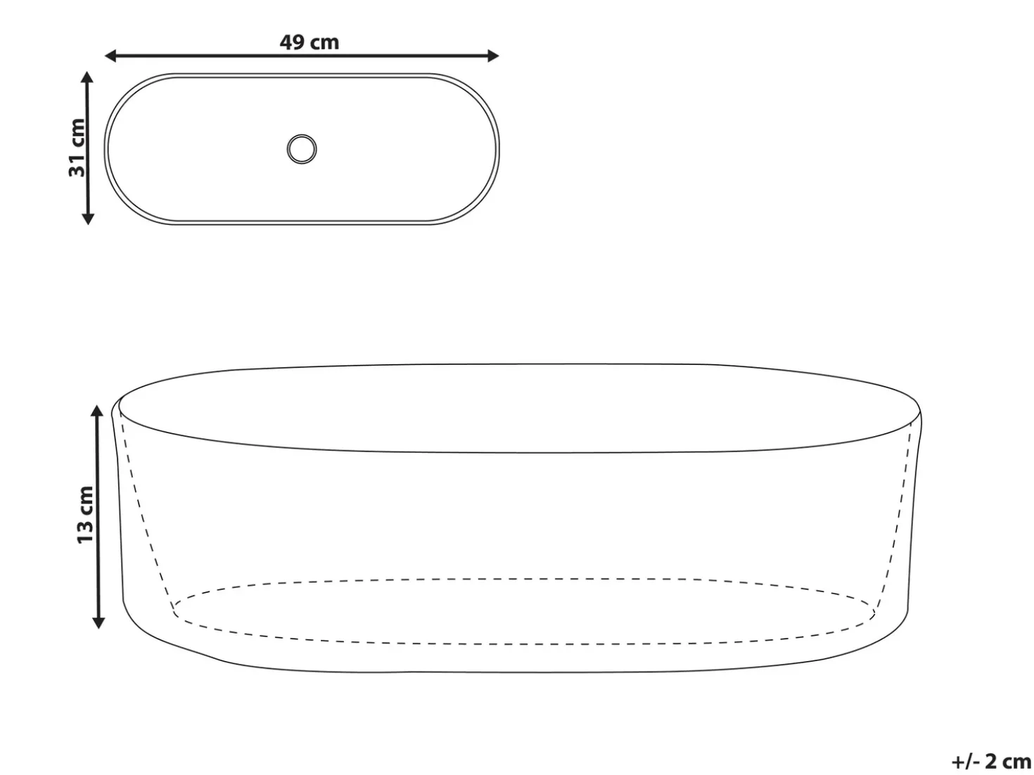 Lavabo da appoggio GELDO 49 x 31 cm Ceramica Bianco