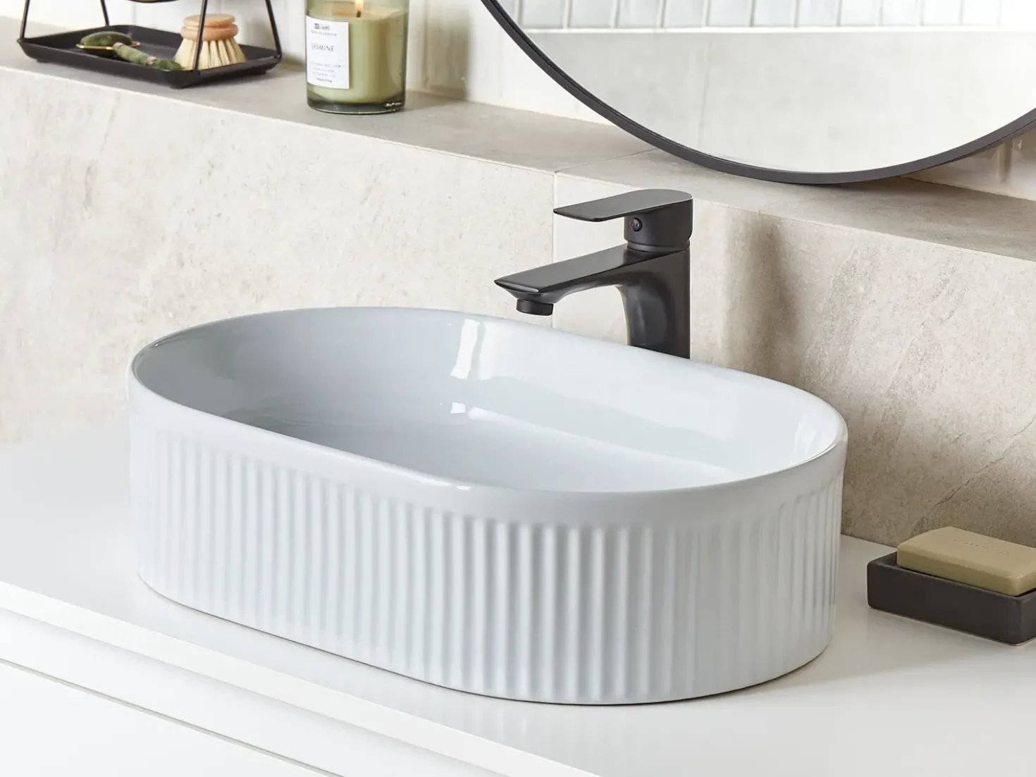 Lavabo da appoggio GELDO 49 x 31 cm Ceramica Bianco