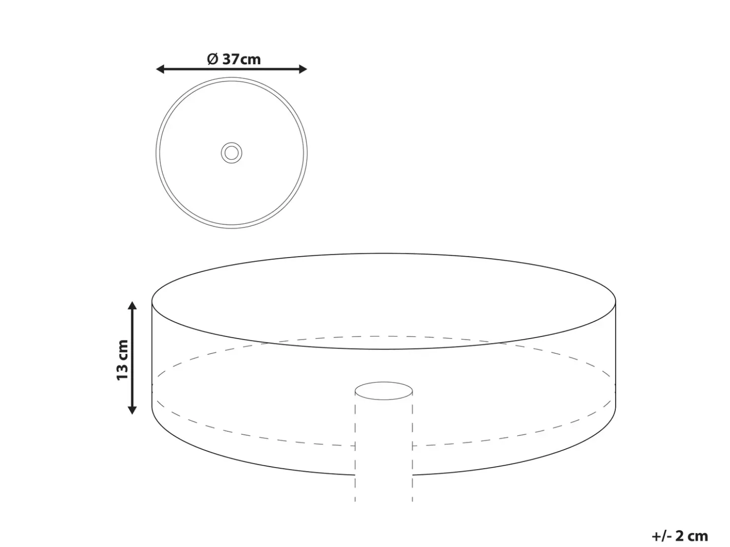 Lavabo da appoggio GELDO ⌀ 37 cm Ceramica Bianco