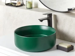 Lavabo da appoggio GUDAR ⌀ 37 cm Ceramica Verde scuro