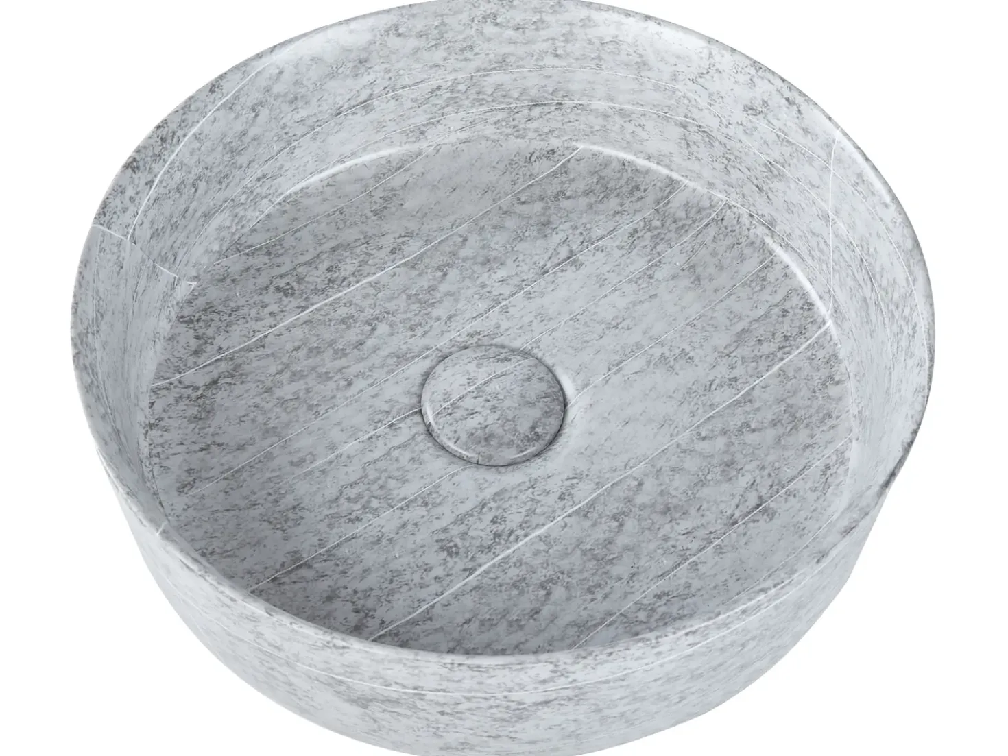 Lavabo da appoggio GUDAR ⌀ 37 cm Ceramica Grigio effetto cemento