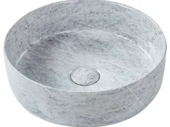 Lavabo da appoggio GUDAR ⌀ 37 cm Ceramica Grigio effetto cemento