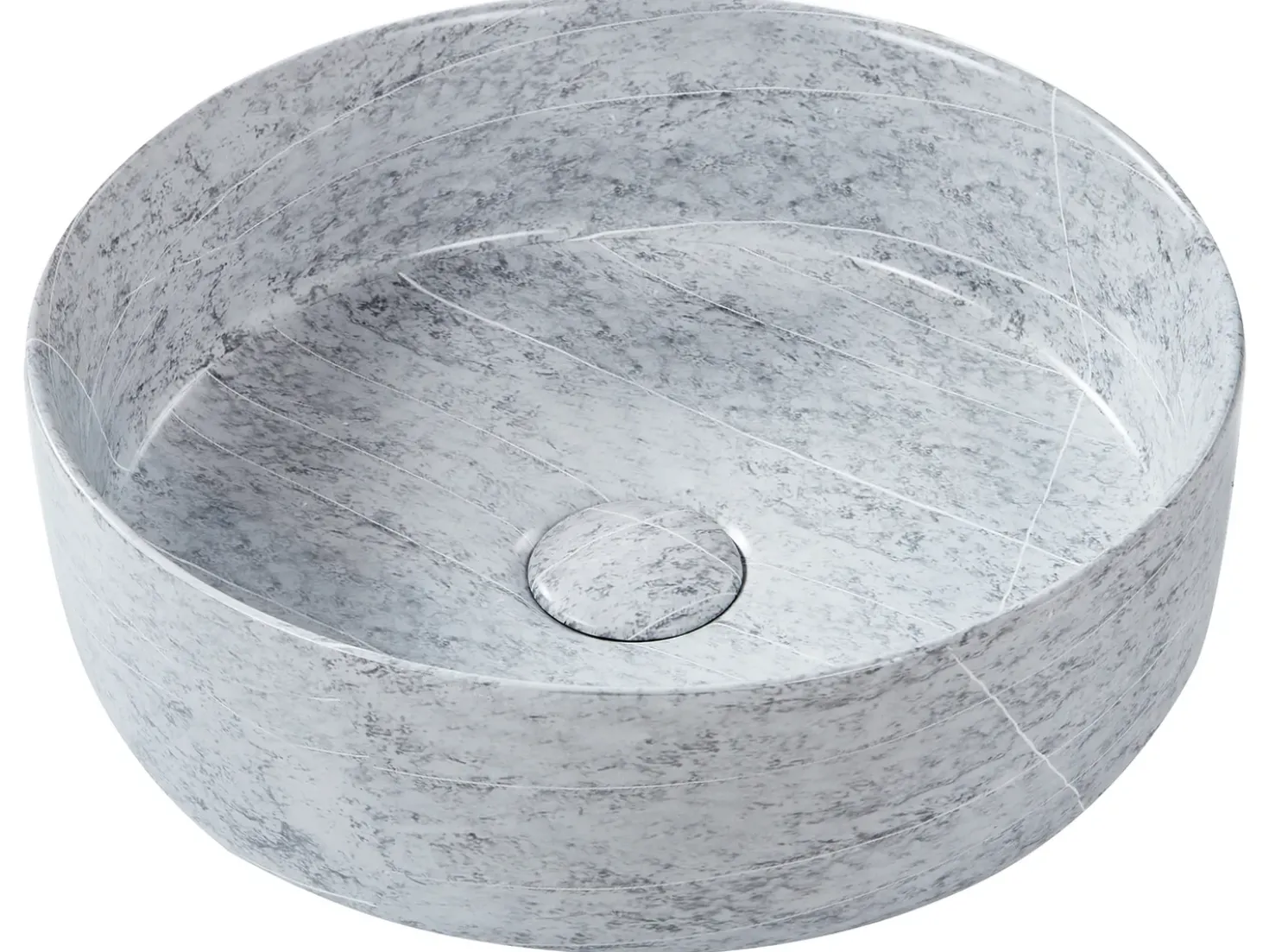 Lavabo da appoggio GUDAR ⌀ 37 cm Ceramica Grigio effetto cemento