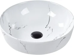 Lavabo da appoggio HOPI ⌀ 42 cm Ceramica Marmo bianco