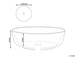 Lavabo da appoggio HOPI ⌀ 42 cm Ceramica Marmo bianco