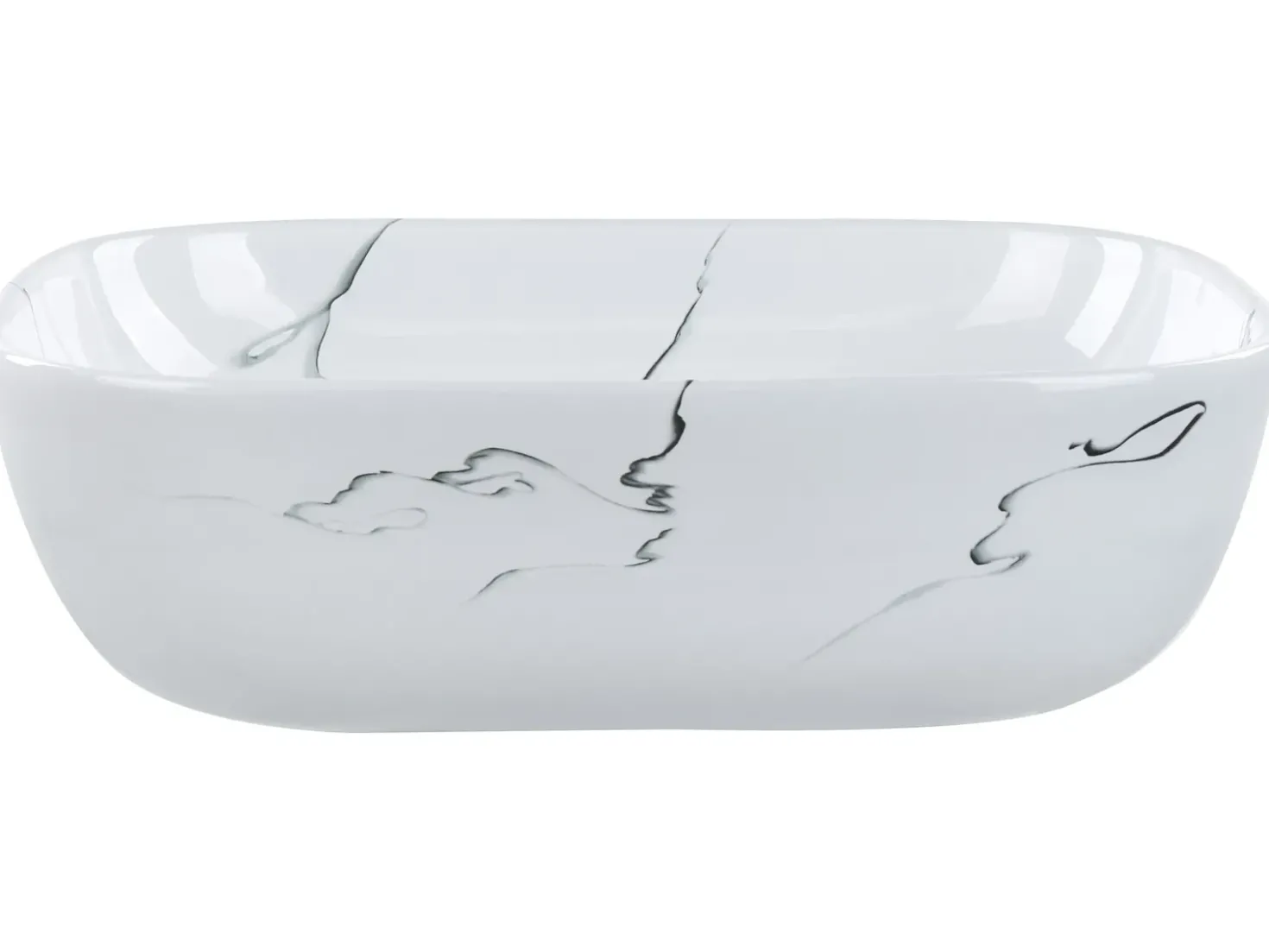 Lavabo da appoggio HOPI 47 x 34 cm Ceramica Marmo bianco