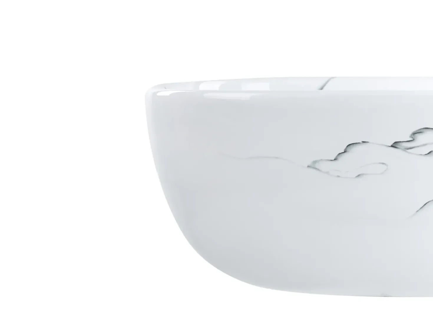 Lavabo da appoggio HOPI 47 x 34 cm Ceramica Marmo bianco