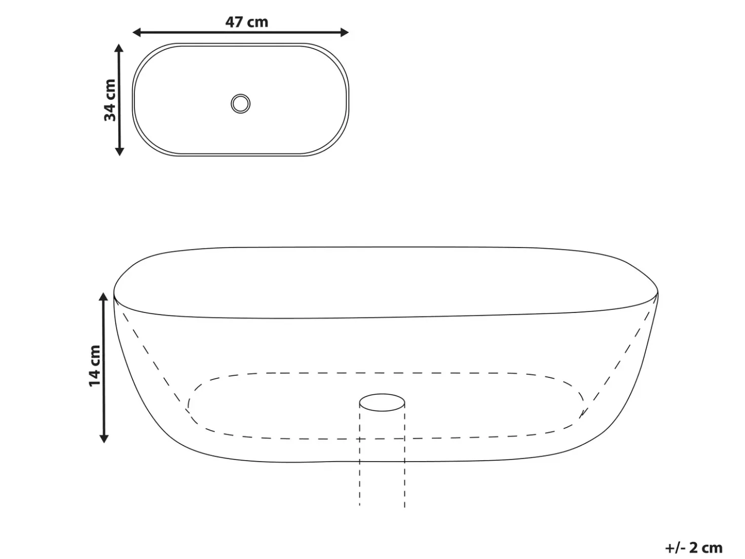 Lavabo da appoggio HOPI 47 x 34 cm Ceramica Marmo bianco