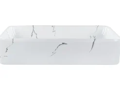 Lavabo da appoggio HOPI 51 x 34 cm Ceramica Marmo bianco