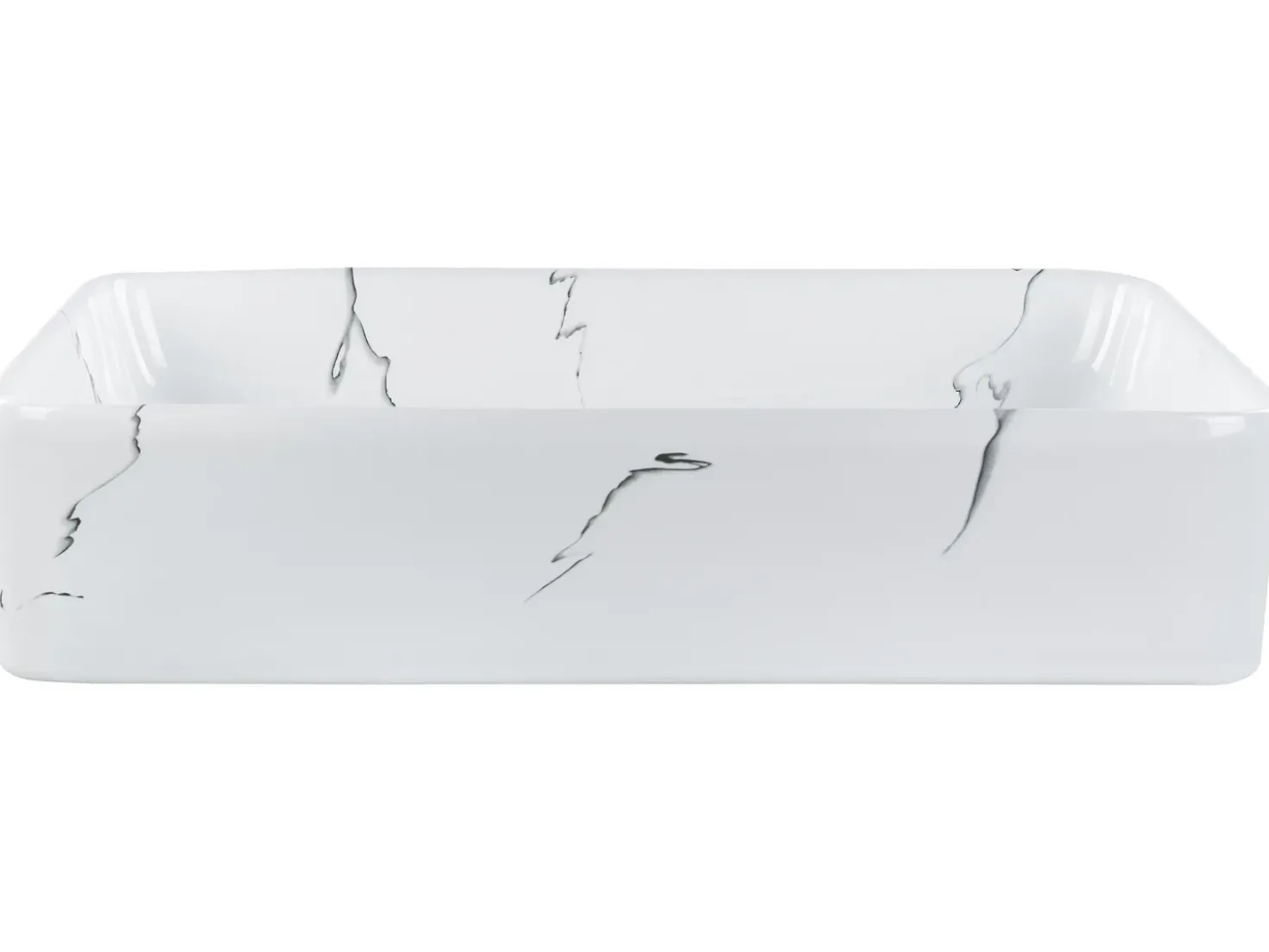 Lavabo da appoggio HOPI 51 x 34 cm Ceramica Marmo bianco