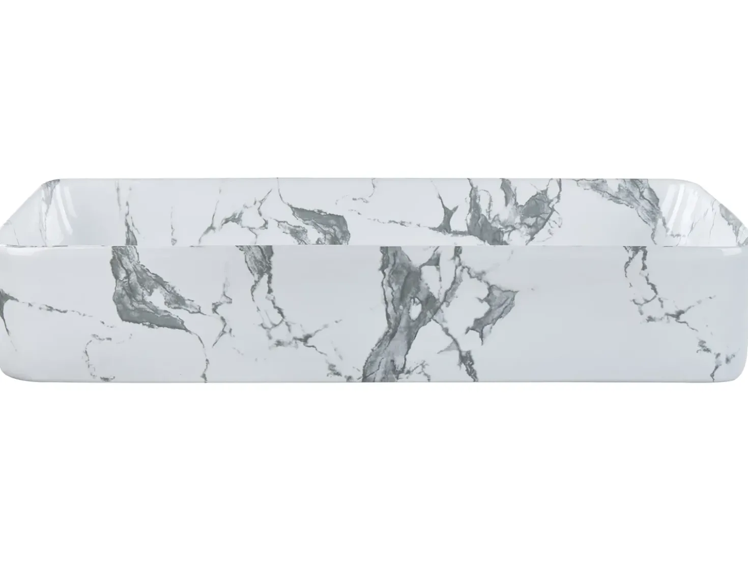 Lavabo da appoggio IPALA 62 x 35 cm Ceramica Marmo bianco