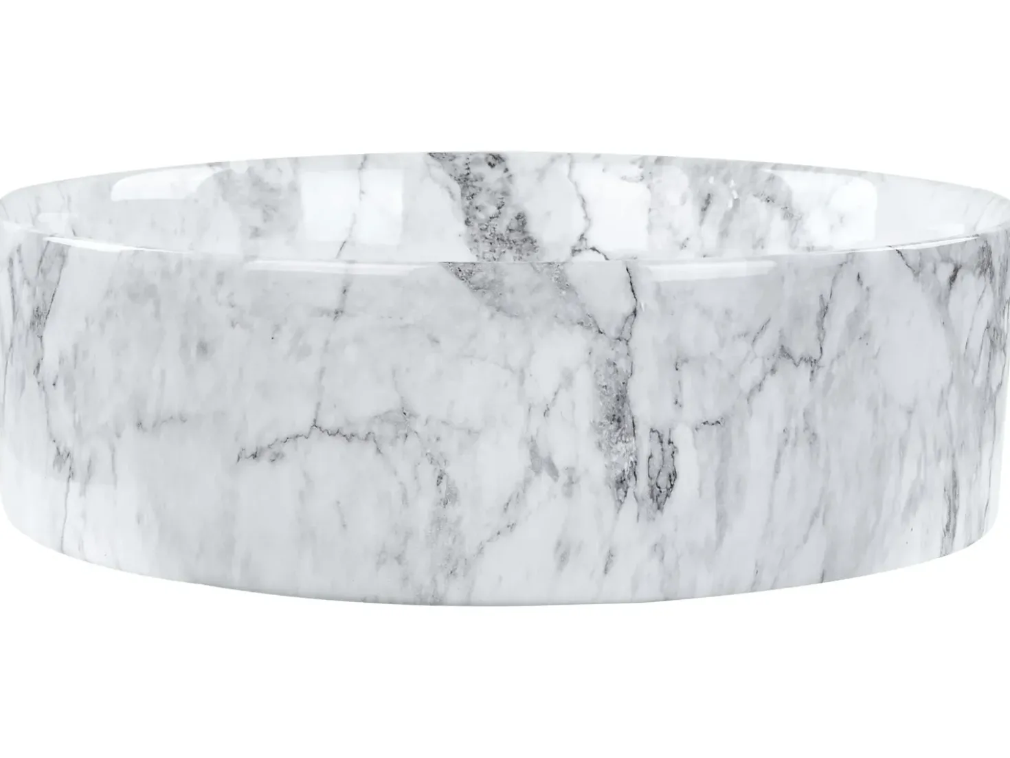 Lavabo da appoggio MANIS ⌀ 40 cm Ceramica Marmo bianco