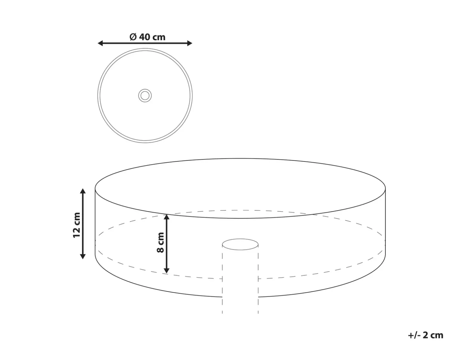Lavabo da appoggio MANIS ⌀ 40 cm Ceramica Marmo bianco