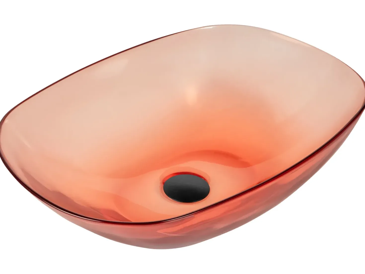 Lavabo da appoggio MOENGO 54 x 36 cm Superficie solida Rosso chiaro