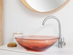 Lavabo da appoggio MOENGO 54 x 36 cm Superficie solida Rosso chiaro
