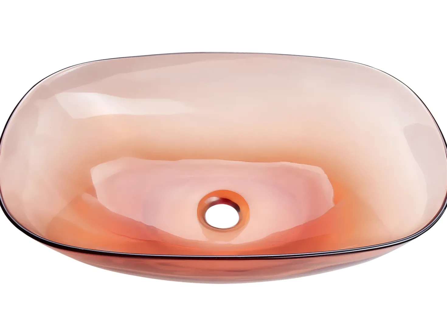 Lavabo da appoggio MOENGO 54 x 36 cm Superficie solida Rosso chiaro