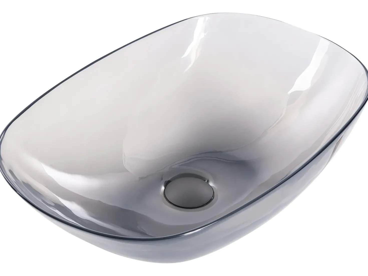 Lavabo da appoggio MOENGO 54 x 36 cm Superficie solida Nero