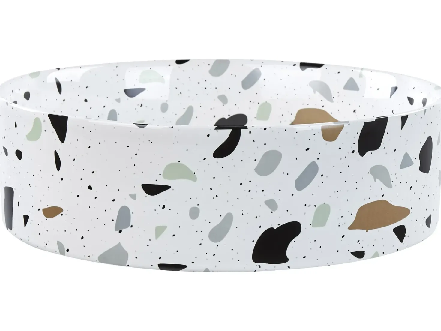 Lavabo da appoggio NULES ⌀ 40 cm Ceramica Terrazzo Bianco