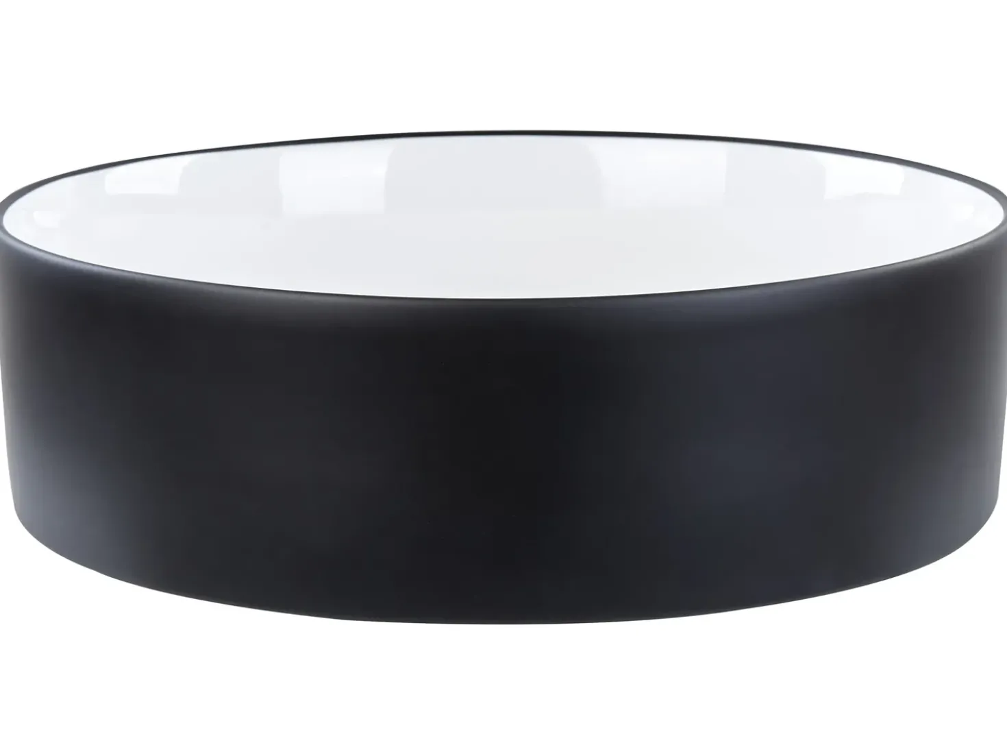 Lavabo da appoggio TEBAR ⌀ 40 cm Ceramica Nero/Bianco